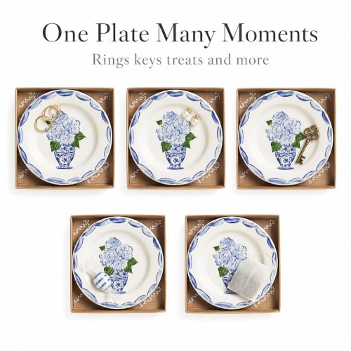 Mud Pie Ceramic Hydrangea Tidbit Plate - color: Blue