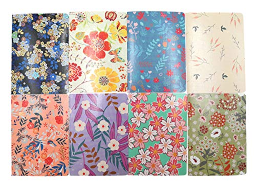 ALIMITOPIA 8pcs Mini Notebook Portable Pocket Notebook Journal Steno Memo MiniDaily NotePad,3.5X5 inches,24 sheets,College Ruled Pages(Flower Pattern)
