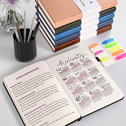 College Ruled Notebook A5, 312 Numbered Pages Diary, Lined Leather Journal - color: Pink, size: A5