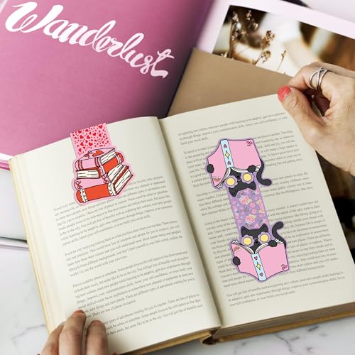Cute Magnetic Bookmarks, Planner Page Marker, Bookmark Clips - style: Book Lover