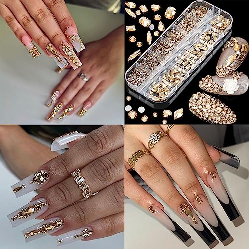 Champagne Stytle Nail Art Rhinestones Charms AB Crystals for Women - color: Colorful-08