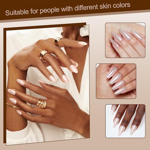 Artdone 2 Jars Chrome Nail Powder White and Gold Pearl - color: 2 Jars - White and Gold