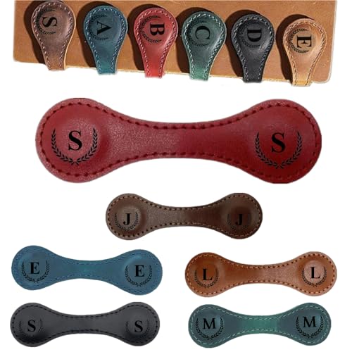 Personalized Magnetic Leather Bookmark, 26 Letters Bookmark Customized Initial Bookmarks Multi Functional Bookmark Cute Bookmark Meaningful Gift for Wonmen Teachers, Book Lovers (S, Red) - color: Red, size: S