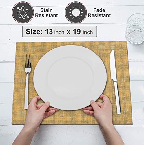 Ruvanti Placemats Set of 6, 100% Cotton Place Mats of 13"x19" – Wet Net - color: Wet Net
