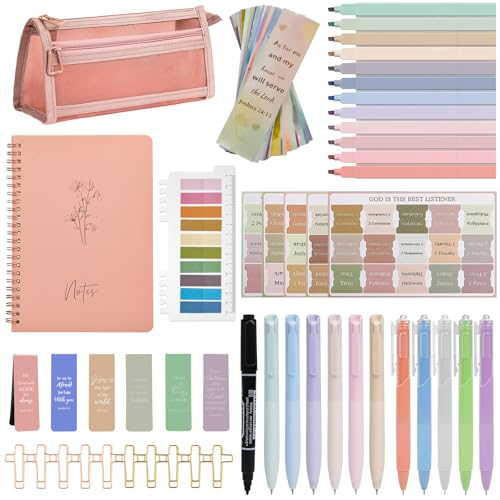 HRFGWDD 78-Piece Bible Study Supplies, Bible Journaling Kit for Women - color: 78pcs