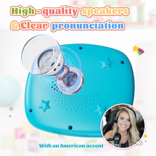 HOMESTEC Toddler Talking Flash Cards with 216 Double Sided Cards - color: Blue, style: english