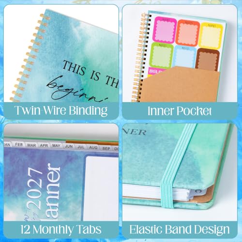 Xqumoi 2027 A5 Planner New Beginning Blue Weekly and Monthly Planner Gift - color: New Beginning 2027, size: A5