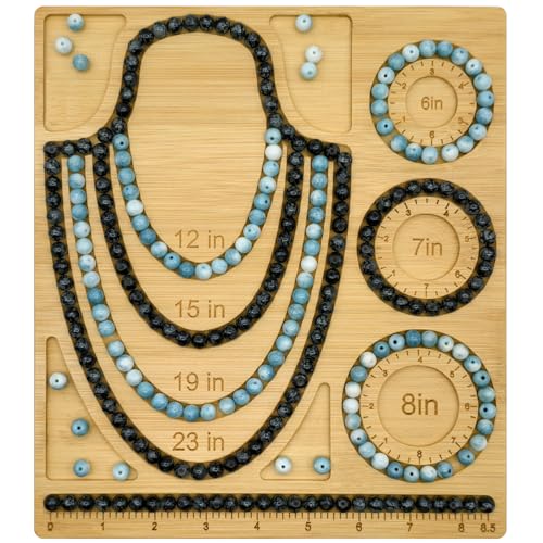 Petoysoso Bead Boards for Jewelry Making, Bamboo Beading Board for Bracelet & Necklace, Jewelry Making Supplies,Bead Tray Supplies - size: Necklace & Bracelet-M