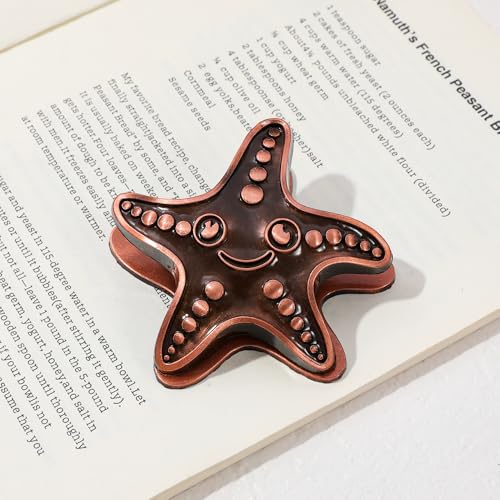 Vintage Ocean Bookmark Clip, 4 Color Starfish Shell Octopus for Book Lovers - color: Starfish Style D