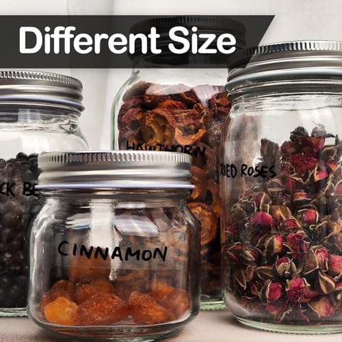 JIEHENG 170Pcs Clear Removable Labels for Jars with 2 Liquid Chalk Marker - color: Transparent