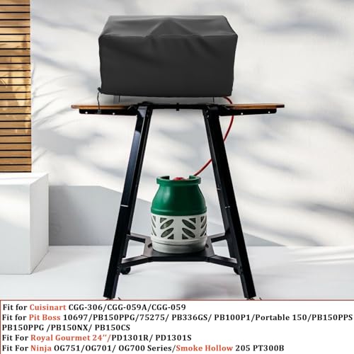 Tabletop Grill Cover for Cuisinart CGG-306 CGG-059A Pit Boss 10697 75275 PB150PPG PB336GS PB100P1 Blackstone 22 inch Table Top Royal Gourmet PD1301R - size: 24"L x 19"W x 13"H