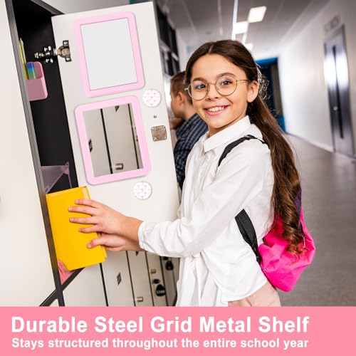 Patelai 26 Pcs Locker Accessories for Girls Pink Bow Magnetic Locker Decor