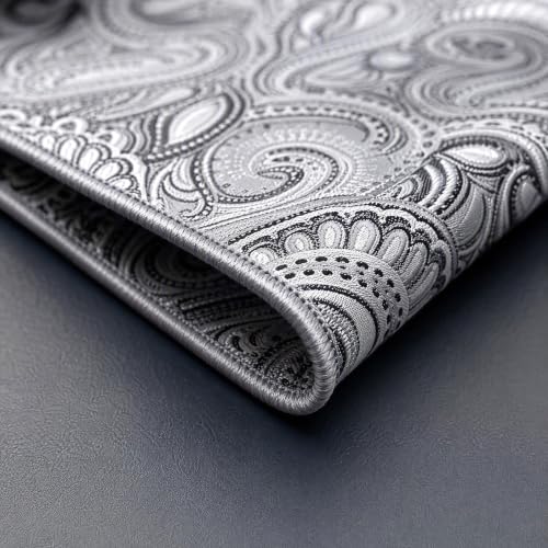 S&W SHLAX&WING Mens Pocket Square Paisley Multicolor Large for Business Wedding - color: Kh7
