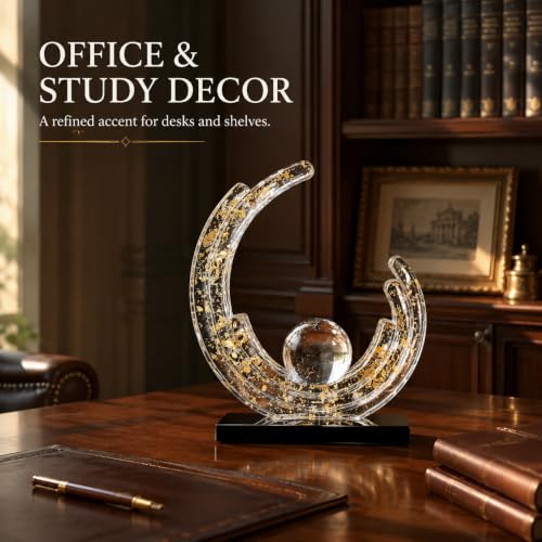 AWNR Modern Abstract Art Sculpture Living Room Aesthetic Decor - color: Transparent Gold