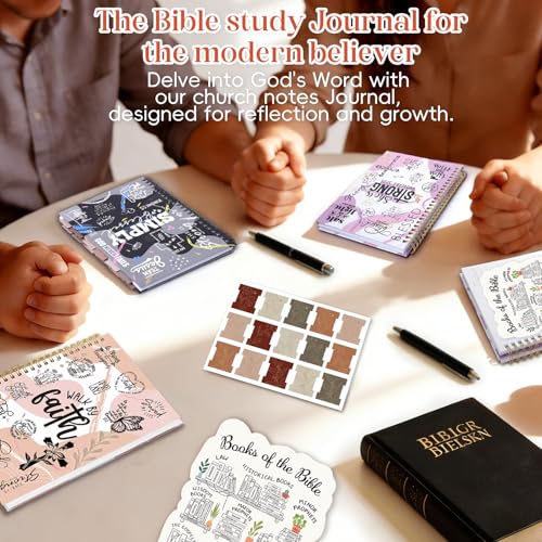XKDOUS Hardcover Spiral Notebook, Bible Journal, Journal for Women, Pink - color: Pink