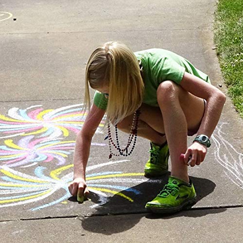 feela Sidewalk Chalk, 144 Pack 18 Colors Sidewalk Chalk Set For Kids Jumbo Chalk Bulk, Great for Kids Family, Paint on Sidewalk School Chalkboard Blackboard Street Playground