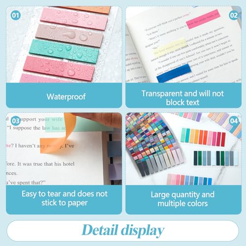 ReliThick 8000 Pcs Annotation Tabs, 40 Colors Writable Sticky Tabs for Book - color: Classic Multicolor