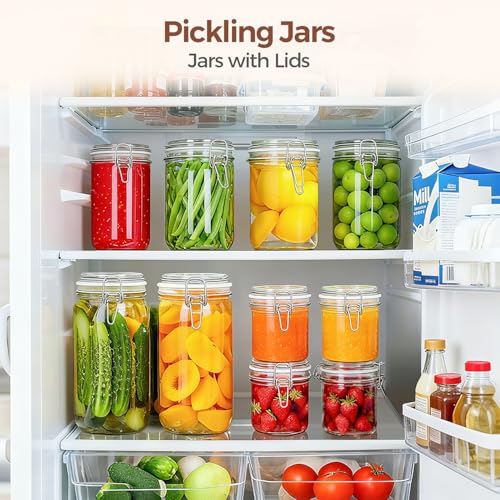 ComSaf 25 oz Glass Jars with Airtight Lids 6 Pack Pantry Coffee Canisters - size: 25 fl oz x 6