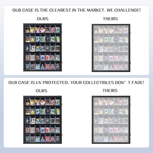 VERANI 35 Graded Sports Baseball Card Display Case Wall Mount Black - size: Large-Vertical-Black