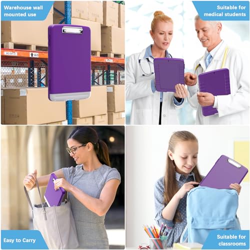 Hongri Clipboard with Storage with Pencil Case, 8.5 x 11 Storage Clip Board - color: Dark Purple