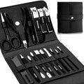 Manicure Set Professional Nail Clippers Pedicure Kit,16 pcs Stainless Steel - color: Black