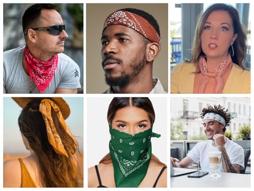 Every-ville Cotton Bandana Handkerchief for Men & Women, 3 Pack - color: Brown