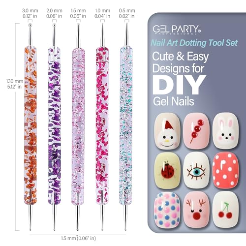 GELPARTY 32-Piece Nail Art Brush Set Professional Brushes for Acrylic, Gel, UV, Ombre, Dotting & 3D Designs | Drawing Pen For Gel Complete Kit for Salon & DIY Use