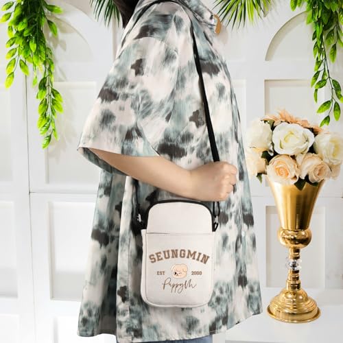 WCGXKO Korean Pop Gift Korean Group Merch Boys Group Est 1999 Dwaekki Crossbody Bag for Pop Music Lover - color: 2000puppym Cr