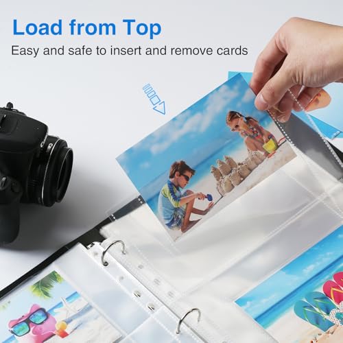 Sooez 30 Pack 4x6 Photo Sleeves for 3 Ring Binder, Hold 120 Pictures - size: 4x6" 2-Pocket