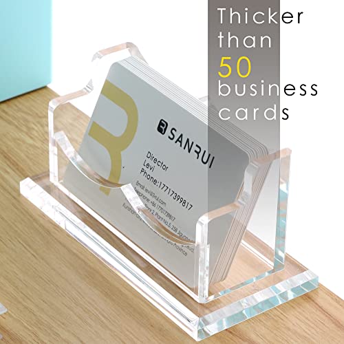 SANRUI Acrylic Business Card Holder, Clear Desk Card Display Stand 1 Slot
