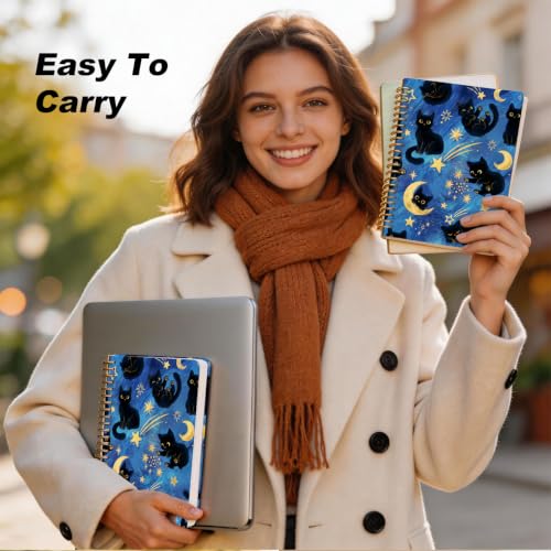 2 Pcs A5 Cute Cat Spiral Notebook, Blue Journaling Notebooks for Work - color: Multicolour 0213