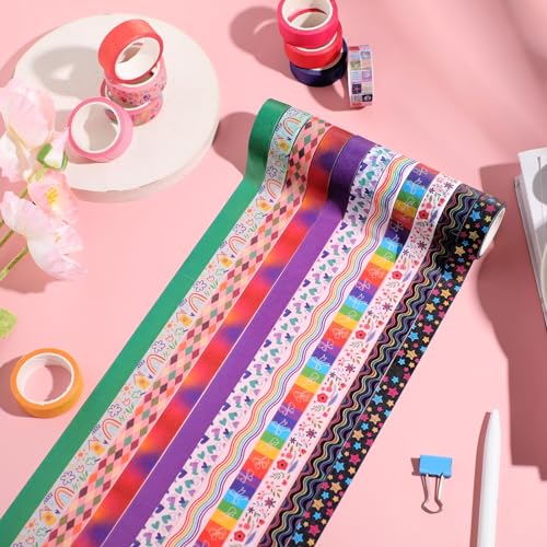 TaoBary 33 Rolls Washi Tape Set, 15mm Holiday Seasonal,Cool Style - style: Cool Style