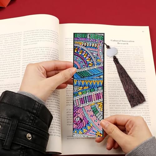 Tontut 3pcs Diamond Art Painting Kit Bookmarks, Star River Exquisite General DIY Bookmarks, Lightweight and Durable for Reading Lovers - color: Star River