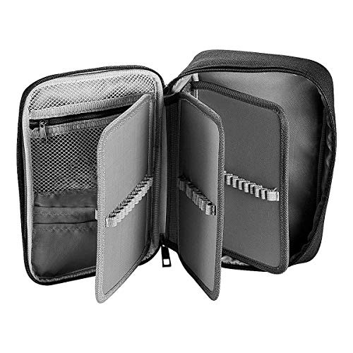 Number-one Large Capacity Pencil Case, 72 Slots Colored Pencil Pouch Bag Portable Pencil Holder Stationery Organizer with Compartments for Office and Travel, Black - color: Black
