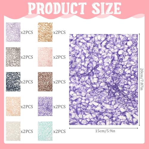 20 Sheets Textured Paper, Multicolor Collage Mulberry Paper A5 Mulberry Crafting Papers Stylish Textured Decorative Papers for Making Scrapbooking Journaling Card Handicrafts Gifts Decoration