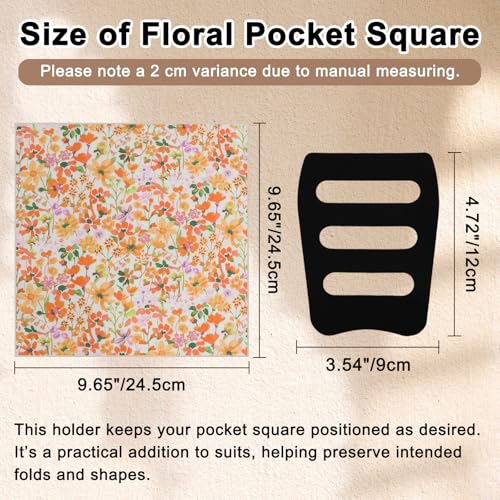 Cotton Floral Handkerchiefs for Men Wedding Evening Daily Work Prom - color: Orange,pink,green,white