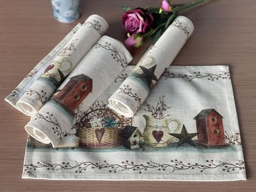 Rustic Country Stars Placemats, 18x13 Inches, Set of 4 - color: Country Stars