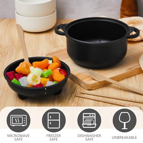 2 Sets Large 45oz Cute Pig Ramen Bowl Set Microwavable Pink, Black - color: Pink,Black