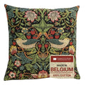 William Morris Strawberry Thief B Black Tapestry Throw Pillow Cover 18 x 18 - color: Black Strawberry I