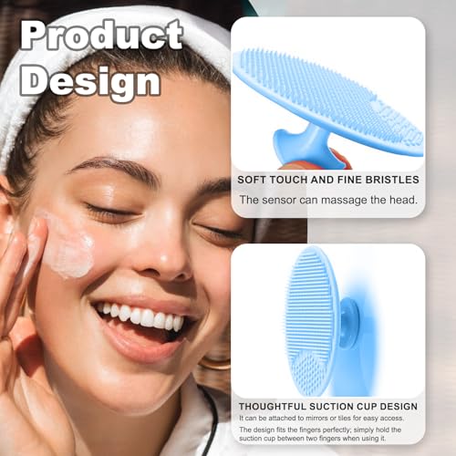 Silicone Face Scrubber-Soft Facial Cleansing Brush for Skincare Routine,Exfoliating Pad & Scalp Scrubber for Home Spa - color: [Mixed Items] 2, size: 2-pack