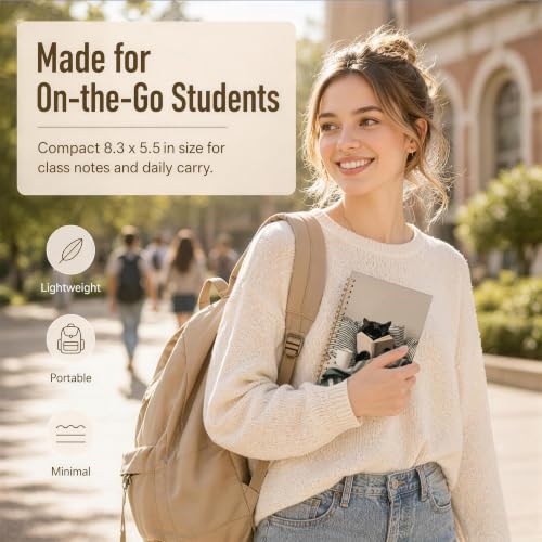 WDXIA Black Cat Reading Cozy Spiral Notebook 5.5x8.3 Inch - color: pattern-11