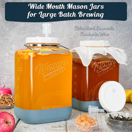 Large Fermentation Jars with Airlock, 2 Gallon Glass Jar with Lid - size: 2 Gallon