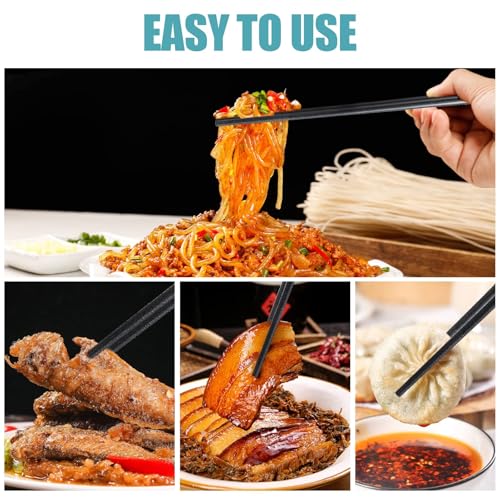 Fiberglass Chopsticks Set, Black, 9.5 Inch - color: Black