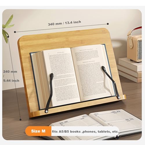 Adjustable Recipe Book Holder,Multi-Use for Cookbook,Tablet - size: M(13.4'' x 9.5'')