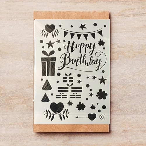 TIAMECH A4 Reusable Happy Birthday Stencil for Painting - style: Happy Birthday Party