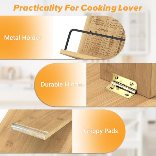 Cookbook Stand-Wooden Recipe Book Holder for Kitchen Counter - color: Wood