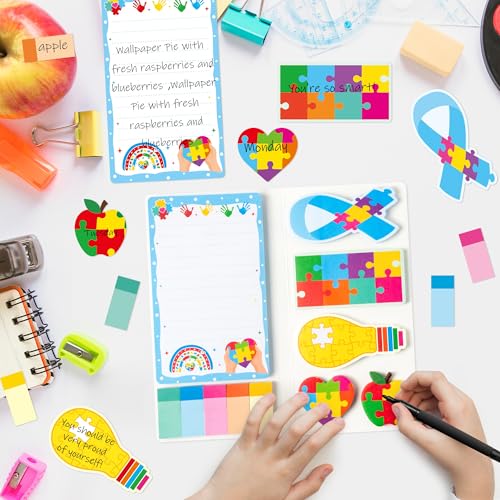 Xqumoi Autism Teacher Sticky Notes Set - 550 Sheets Autism Self-Stick Note Pads Special Education Divider Tabs Bundle Writing Memo Pad Back to Classroom Rewards School Supplies - color: 1pack-autism Teacher