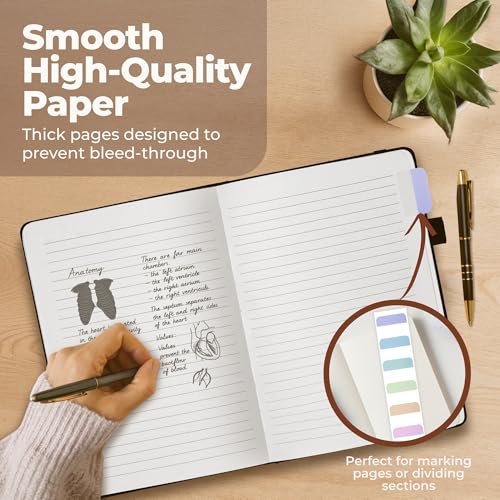 Thick Lined Journal Notebook 8.5x11" with Big A4 Hardcover Leather - Black - color: Black, size: A4 300 Pages