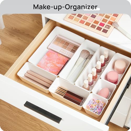 Vtopmart 25 Pack Plastic Drawer Organizers with Non-slip Rubber Pads - color: White