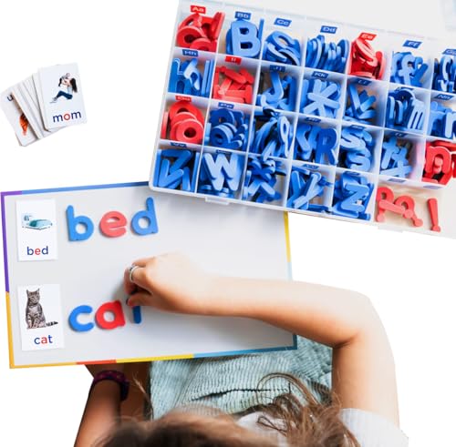Magnetic Foam Letters for 36m+ Kids - Classroom Alphabet Letters Kit 284 Pcs with CVC Cards - Classic ABC Board Magnets